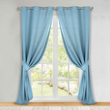 Classic Modern Solid Room Darkening Blackout Curtain Panels, Set of 2