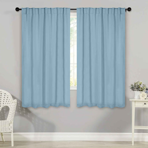 Blackout Window Curtains Solid Room Darkening Back Tab Set of 2