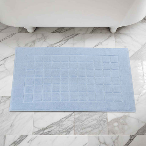 Nora Cotton Thick Solid Checkered Washable Bath Mat Set of 2