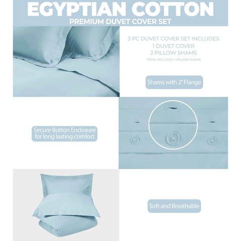 400 Thread Count Egyptian Cotton Solid Duvet Cover