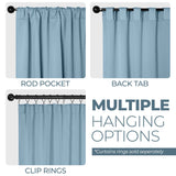 Solid Room Darkening Blackout Curtain Panels, Back Tabs, Set of 2