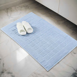 Nora Cotton Thick Solid Checkered Washable Bath Mat Set of 2