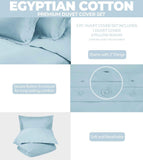 Egyptian Cotton 300 Thread Count Solid Luxury Duvet Cover Set