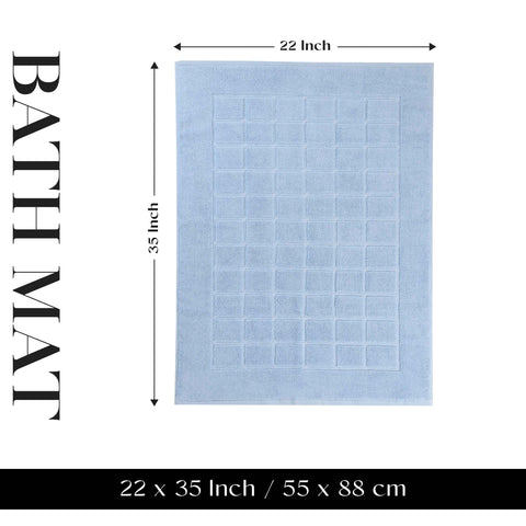 Nora Cotton Thick Solid Checkered Washable Bath Mat Set of 2