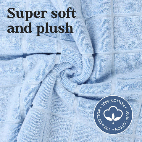 Nora Cotton Thick Solid Checkered Washable Bath Mat Set of 2