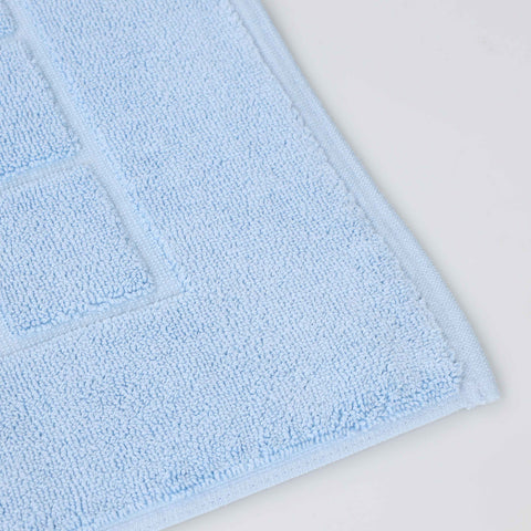 Nora Cotton Thick Solid Checkered Washable Bath Mat Set of 2