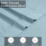 1200 Thread Count Cotton Rich Bed Sheet Set Solid Deep Pocket