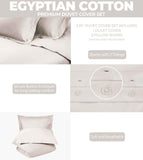 Egyptian Cotton 300 Thread Count Solid Luxury Duvet Cover Set