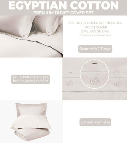 300 Thread Count Egyptian Cotton Solid Duvet Cover