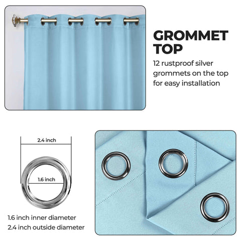 Blackout Window Curtains Classic Modern Room Darkening Set of 2