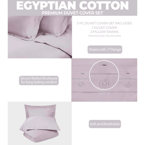 400 Thread Count Egyptian Cotton Solid Duvet Cover