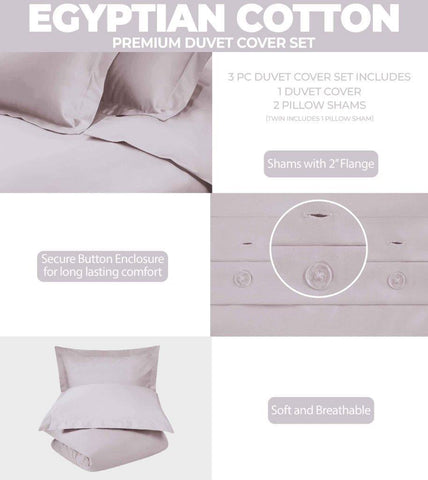 300 Thread Count Egyptian Cotton Solid Duvet Cover