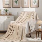 Fleece Plush Medium Weight Fluffy Soft Decorative Polka Dot Blanket