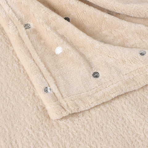 Fleece Plush Medium Weight Fluffy Soft Decorative Polka Dot Blanket