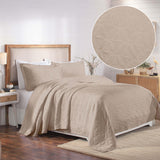 Lightweight Cotton Bedspread Sets 3-Piece Serenity Wedding Ring Jacquard Matelassé