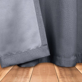 Linen Pattern Washable Room Darkening Blackout Curtains, Set of 2