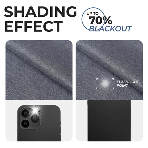 Room Darkening Blackout Curtains Linen Pattern Washable Set of 2