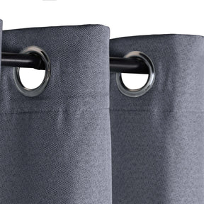 Linen Pattern Washable Room Darkening Blackout Curtains, Set of 2