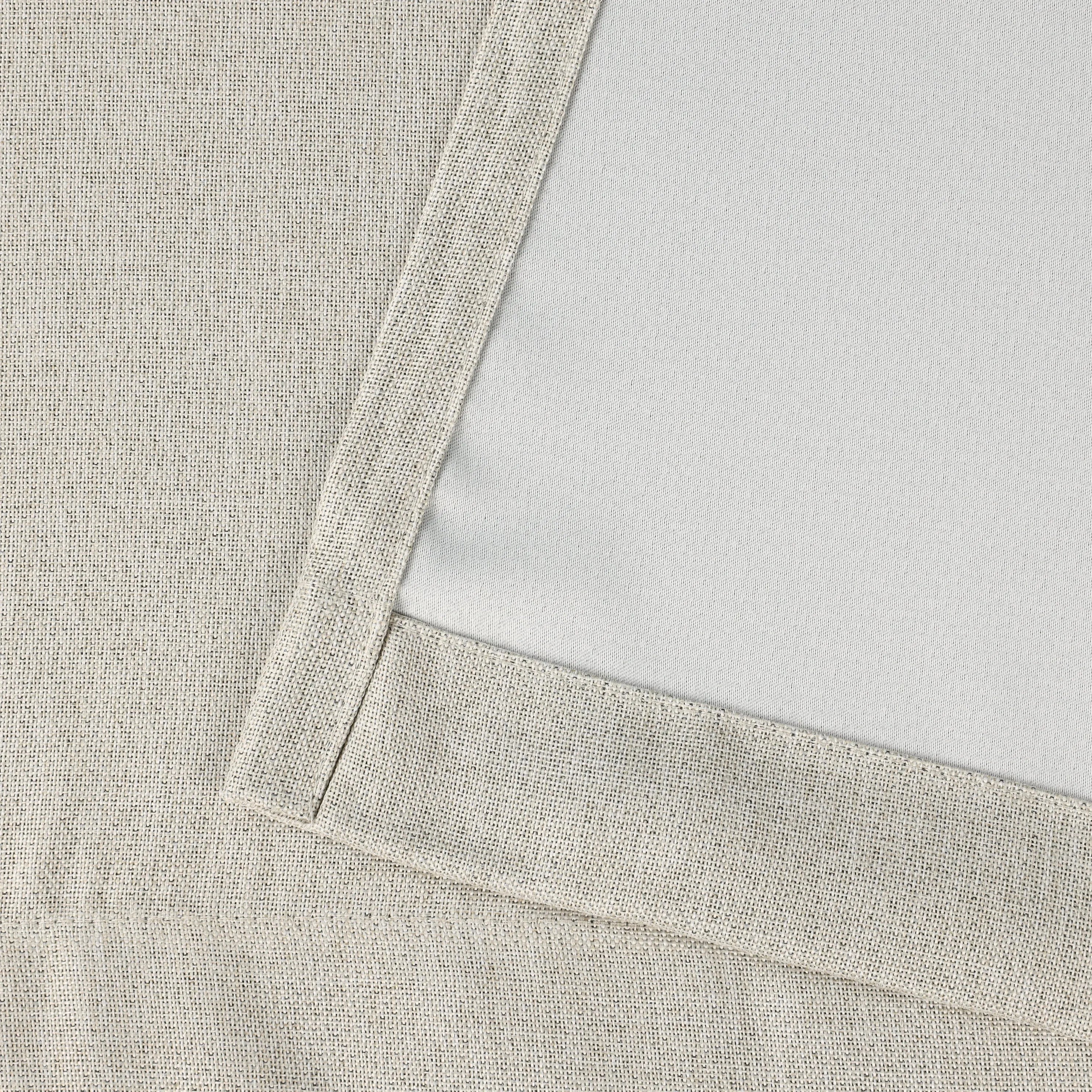 Linen Washable Room Darkening Blackout Curtains, Set of 2