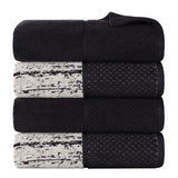 Lodie Cotton Jacquard Solid and Two-Toned Bath Towel Set of 4