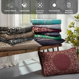 Lightweight Cotton Bedspread Set 3-Piece Lyron Floral Scroll Jacquard