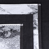 Cotton Marble Solid Jacquard Border Bath Towel Set of 4