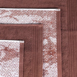 Cotton Marble Solid Jacquard Border Bath Towel Set of 4