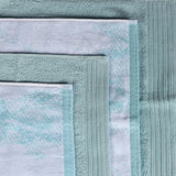 Cotton Marble Solid Jacquard Border Bath Towel Set of 4