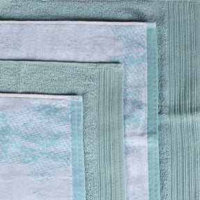 Cotton Marble and Solid Medium Weight Hand Towel Set of 6