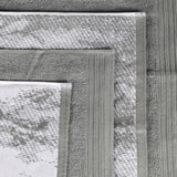 Cotton Jacquard and Solid Hand Towel Set 6 Piece - Marble