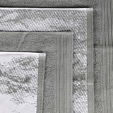 Cotton Marble Solid Jacquard Border Bath Towel Set of 4
