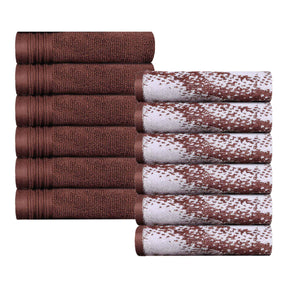 Cotton Marble and Solid Medium Weight Face Towel/ Washcloth Set of 12