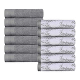 Cotton Marble and Solid Medium Weight Face Towel/ Washcloth Set of 12