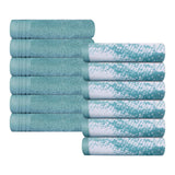 Cotton Marble and Solid Medium Weight Face Towel/ Washcloth Set of 12