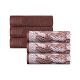 Cotton Marble and Solid Medium Weight Hand Towel Set of 6
