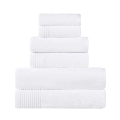 Marble Cotton Jacquard and Solid Towel Set 6 Piece