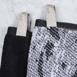 Cotton Marble Solid Jacquard Border Bath Towel Set of 4