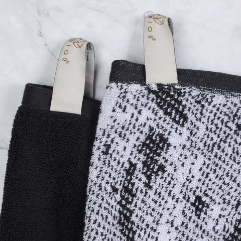 Cotton Marble Solid Jacquard Border Bath Towel Set of 4