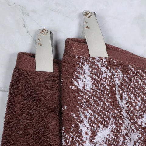 Cotton Marble Solid Jacquard Border Bath Towel Set of 4