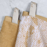 Cotton Jacquard and Solid Hand Towel Set 6 Piece - Marble