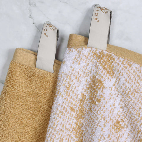Cotton Marble Solid Jacquard Border Bath Towel Set of 4