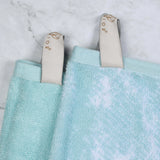 Cotton Marble Solid Jacquard Border Bath Towel Set of 4