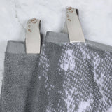 Cotton Marble Solid Jacquard Border Bath Towel Set of 4