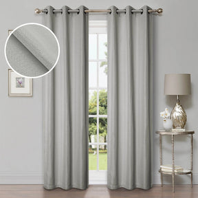Linen Washable Room Darkening Blackout Curtains, Set of 2