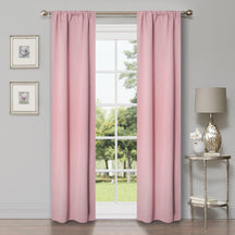 Solid Machine Washable Room Darkening Blackout Curtains, Set of 2