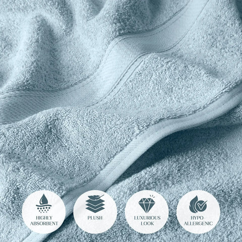 Egyptian Cotton Bath Towels Plush Absorbent Set of 2 Madison
