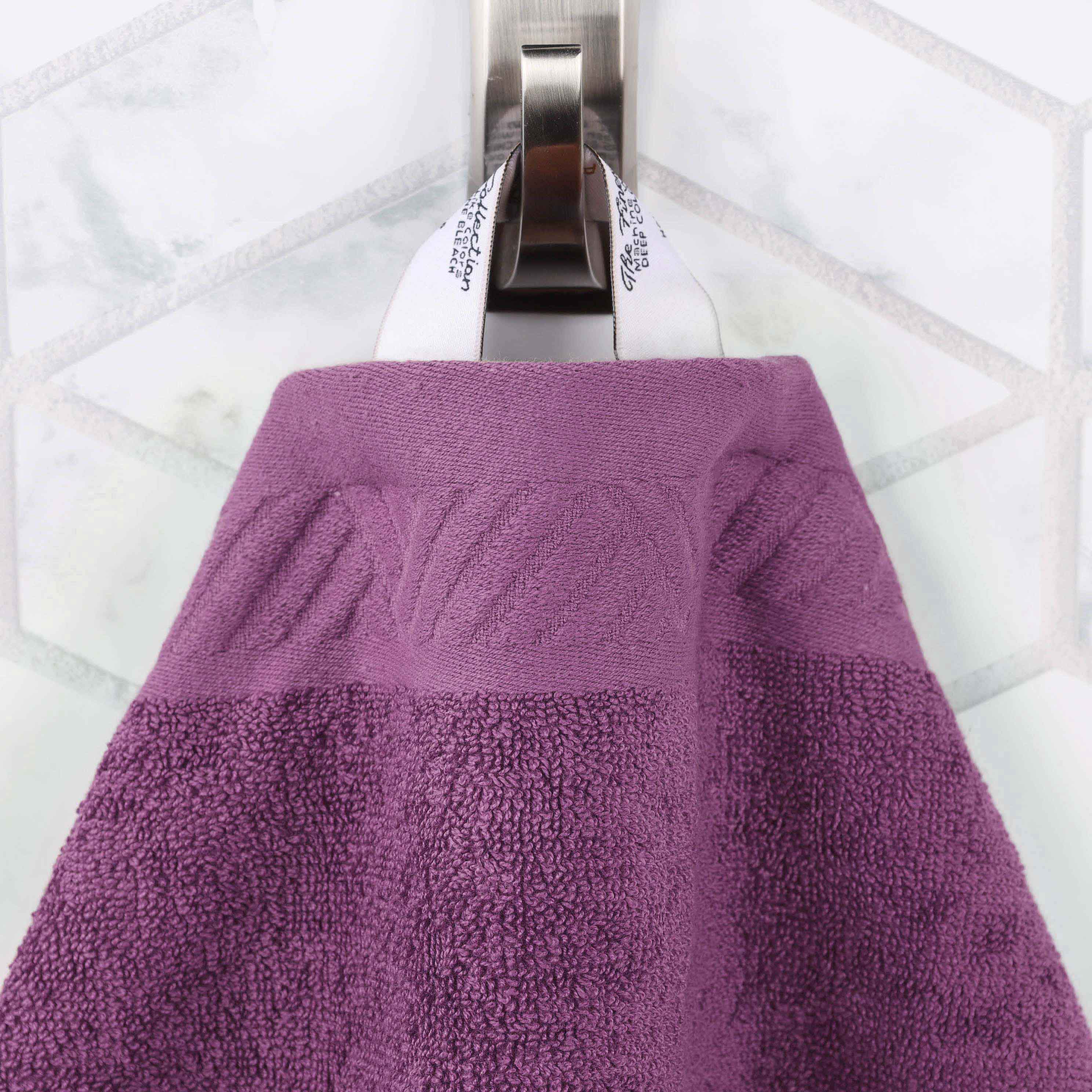 Basketweave Jacquard and Solid 6 Piece Egyptian Cotton Towel Set
