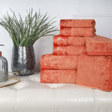 Cotton Floral Jacquard Towel Set 8-Piece - Wisteria