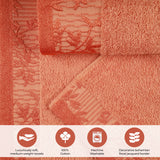 Cotton Floral Jacquard Border Bath Towel Set of 4 - Wisteria