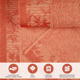 Wisteria Cotton Medium Weight Floral Jacquard Border 8 Piece Towel Set